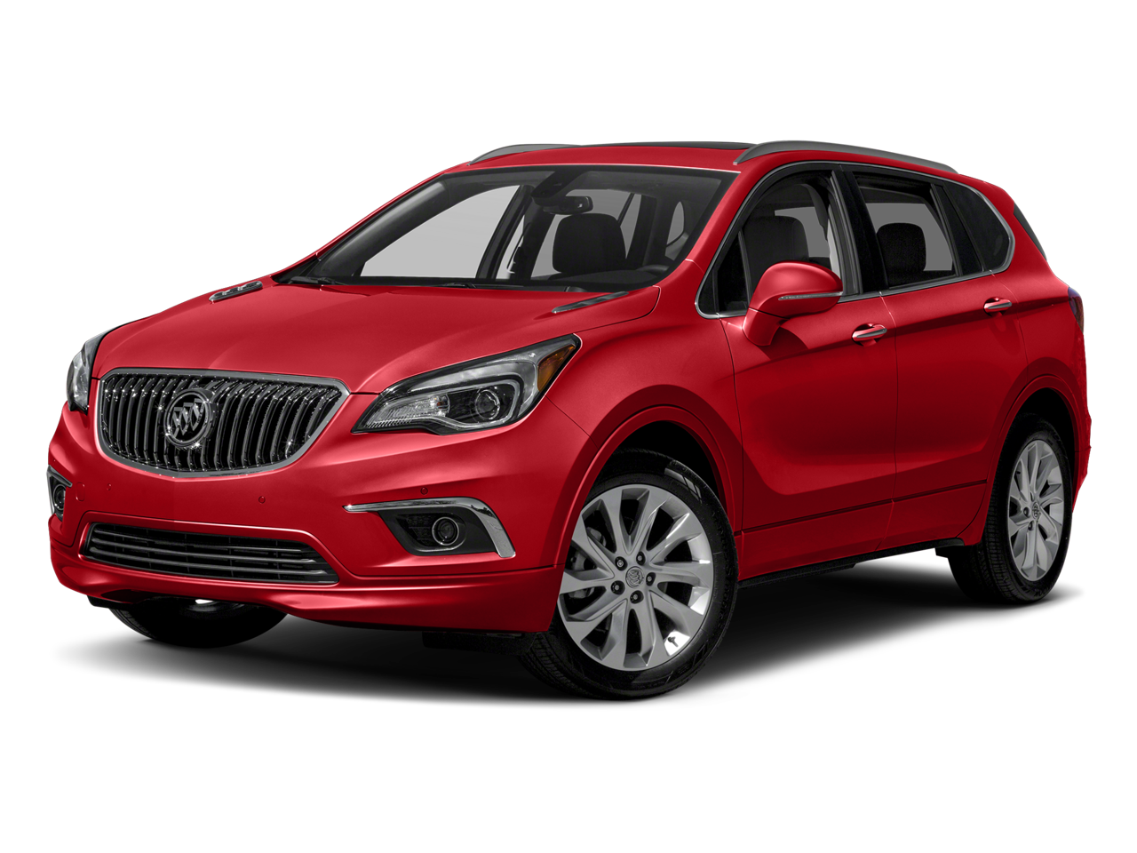 2017 Buick Envision Essence in Chili Red Metallilc — front three-quarter view