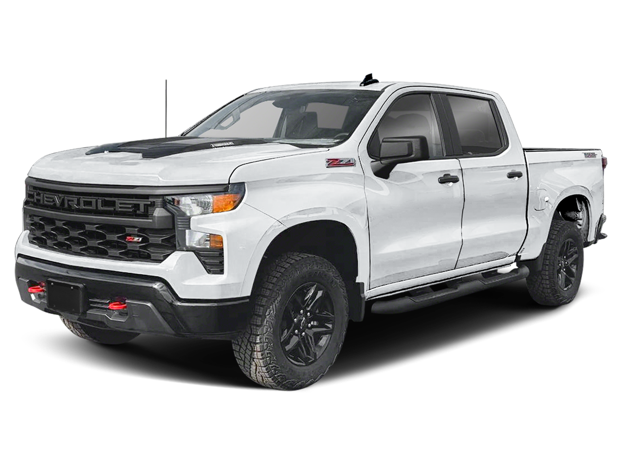 2025 Chevrolet Silverado 1500 Custom Trail Boss in Summit White — front three-quarter view