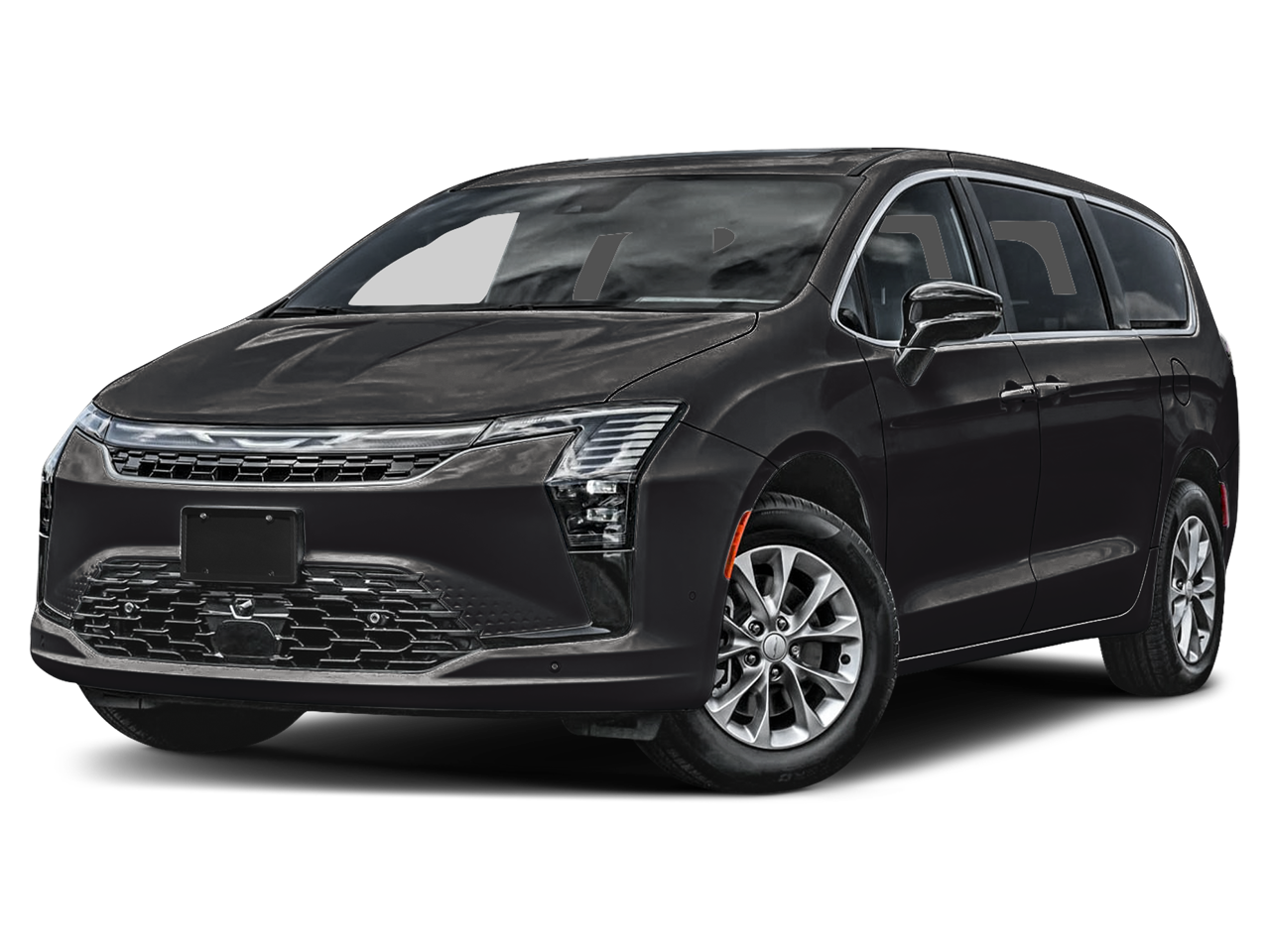 2027 Chrysler Pacifica Limited in Diamond Black Crystal Pearlcoat — front three-quarter view