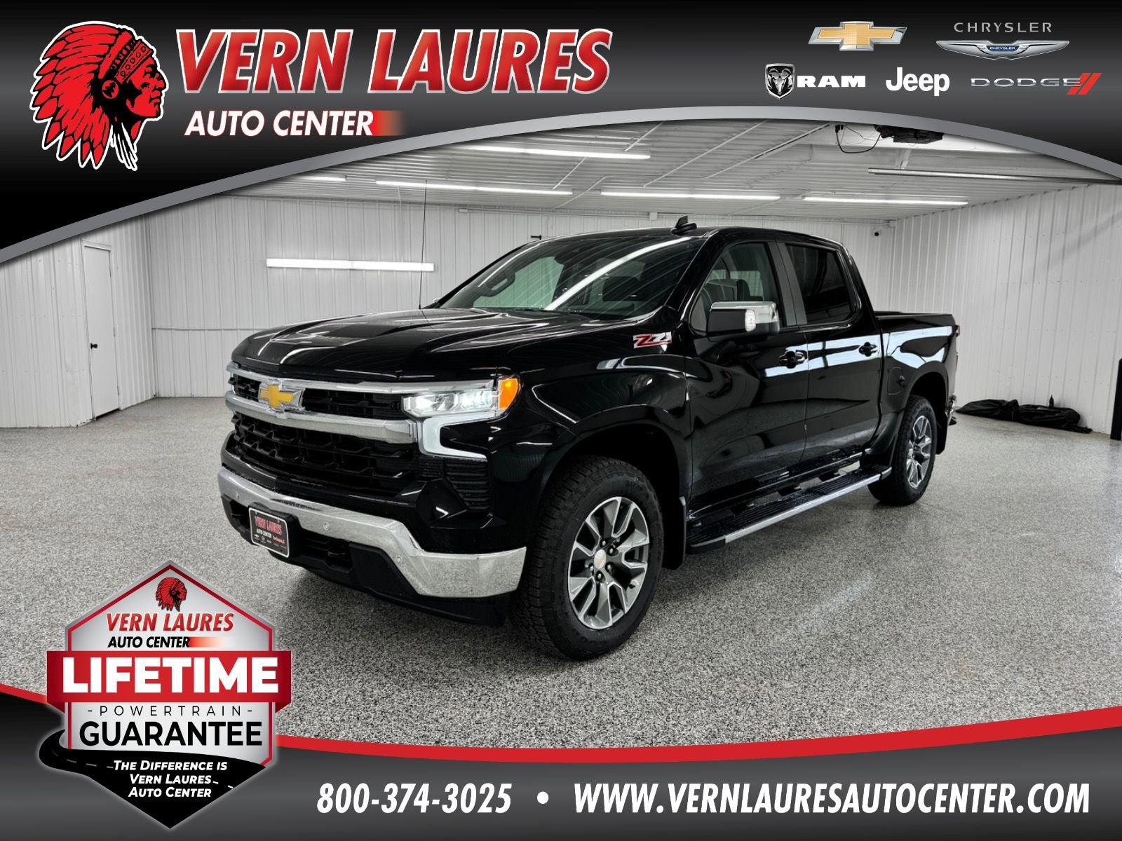 2026 Chevrolet Silverado 1500 LT in Black — front three-quarter view