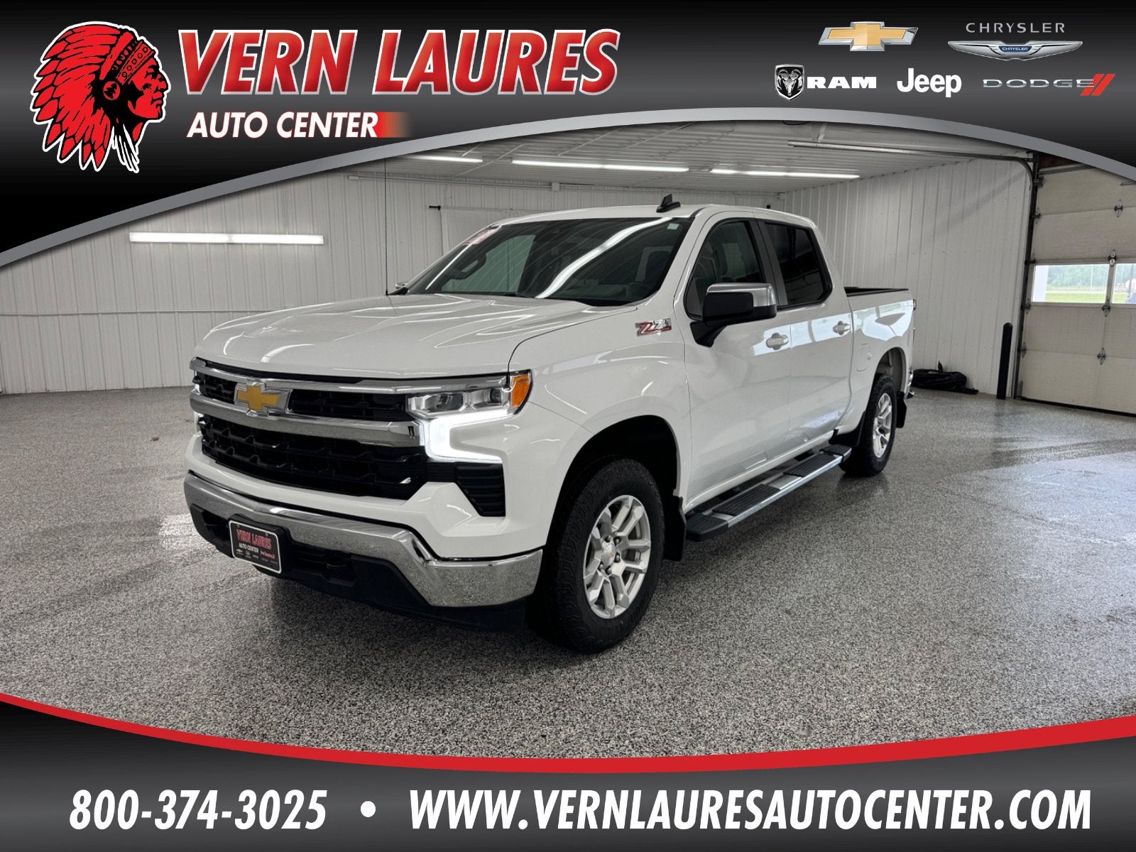 2023 Chevrolet Silverado 1500 LT in Summit White — front three-quarter view
